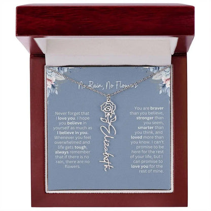 No Rain - No Flowers | Birth Necklace | Name Necklace | Custom Gift from Dad to Daughter and Bonus Daughter