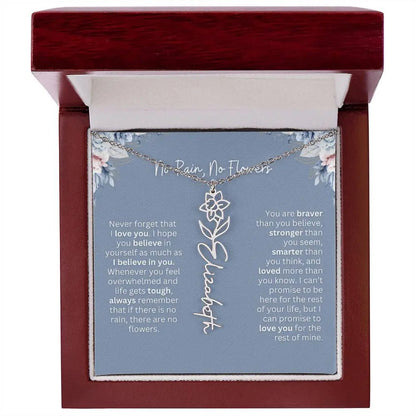 No Rain - No Flowers | Birth Necklace | Name Necklace | Custom Gift from Dad to Daughter and Bonus Daughter