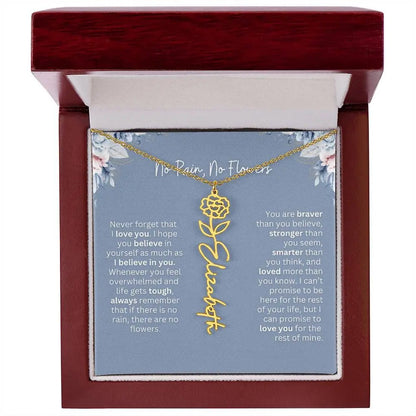 No Rain - No Flowers | Birth Necklace | Name Necklace | Custom Gift from Dad to Daughter and Bonus Daughter