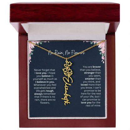 No Rain - No Flowers | Birth Necklace | Name Necklace | Custom Jewelry Gift for Daughters from Dad