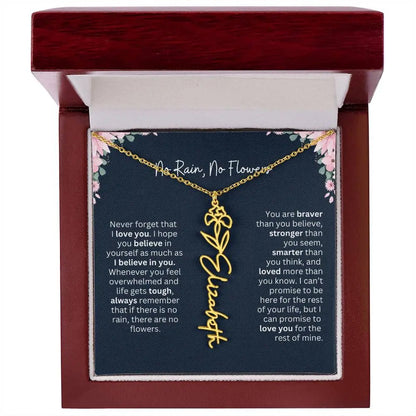 No Rain - No Flowers | Birth Necklace | Name Necklace | Custom Jewelry Gift for Daughters from Dad