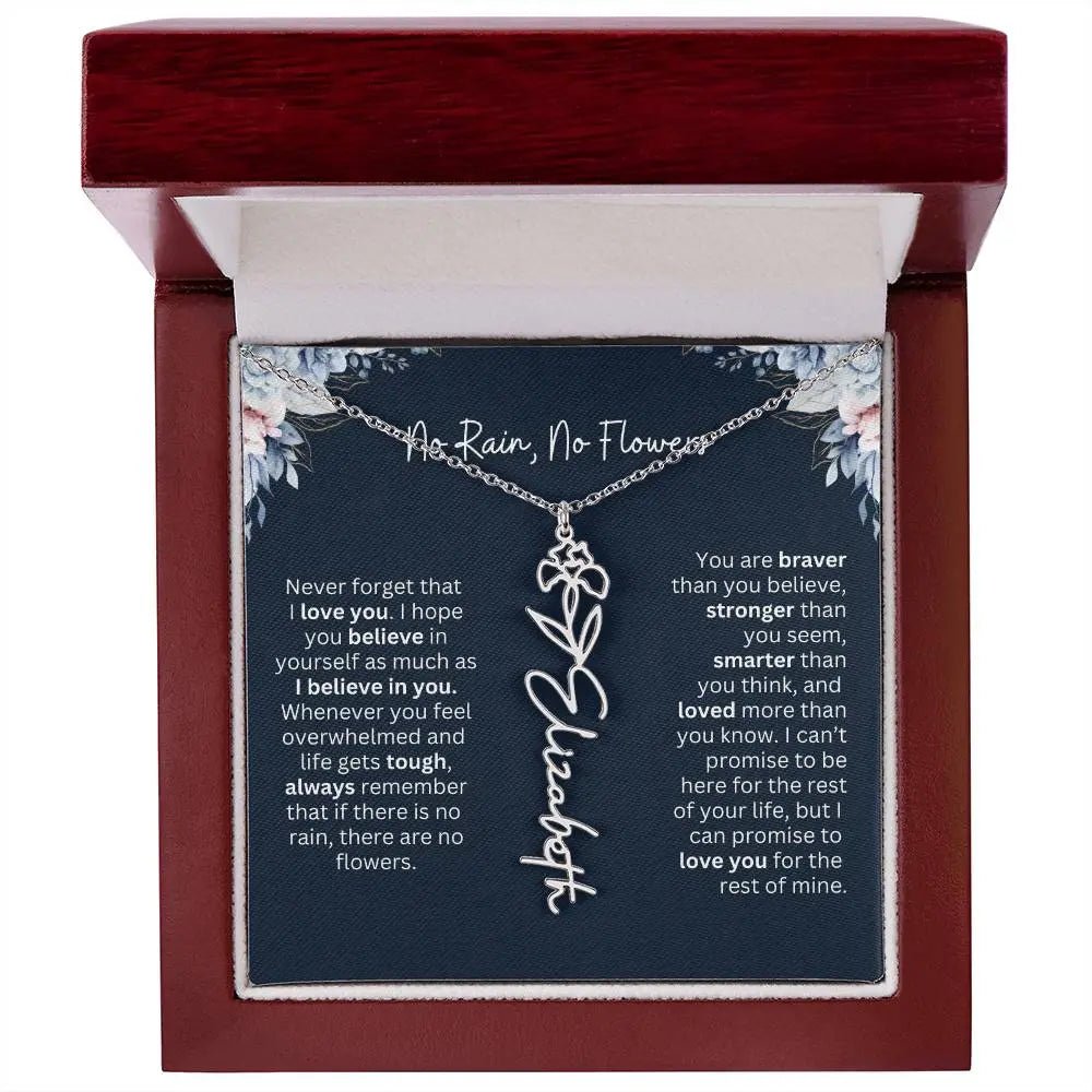 No Rain - No Flowers | Birth Necklace | Name Necklace | Special Gift from Dad to Daughter