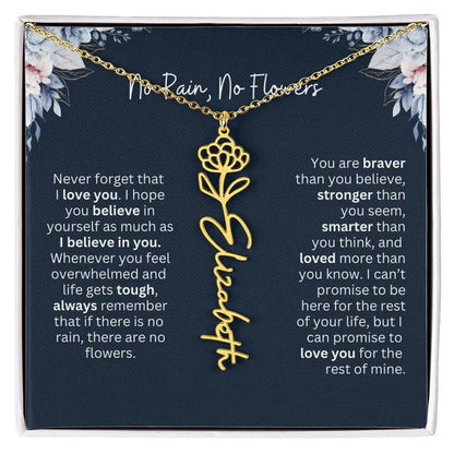 No Rain - No Flowers | Birth Necklace | Name Necklace | Special Gift from Dad to Daughter