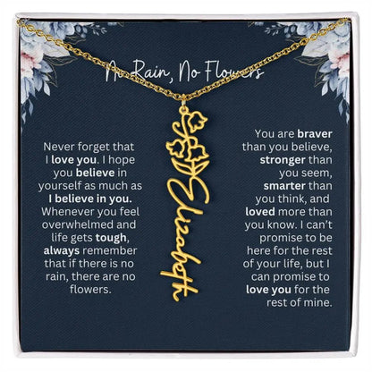 No Rain - No Flowers | Birth Necklace | Name Necklace | Special Gift from Dad to Daughter
