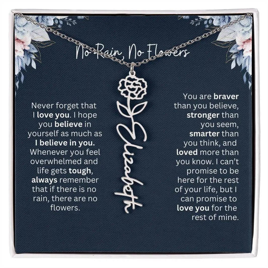No Rain - No Flowers | Birth Necklace | Name Necklace | Special Gift from Dad to Daughter