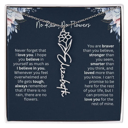 No Rain - No Flowers | Birth Necklace | Name Necklace | Special Gift from Dad to Daughter
