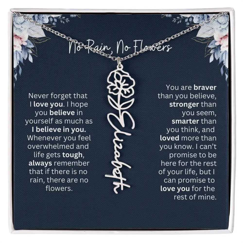 No Rain - No Flowers | Birth Necklace | Name Necklace | Special Gift from Dad to Daughter