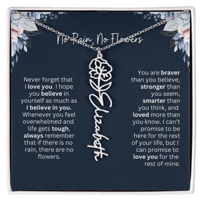 No Rain - No Flowers | Birth Necklace | Name Necklace | Special Gift from Dad to Daughter