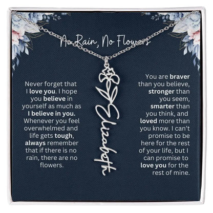 No Rain - No Flowers | Birth Necklace | Name Necklace | Special Gift from Dad to Daughter