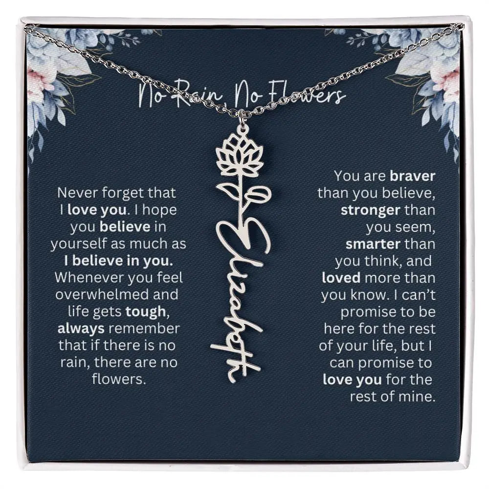 No Rain - No Flowers | Birth Necklace | Name Necklace | Special Gift from Dad to Daughter