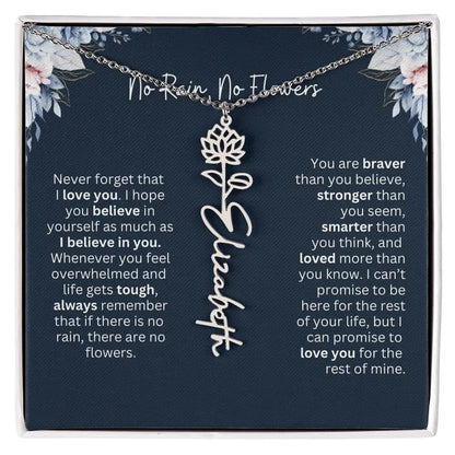 No Rain - No Flowers | Birth Necklace | Name Necklace | Special Gift from Dad to Daughter