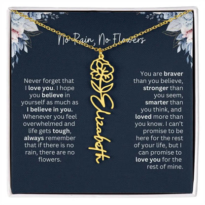No Rain - No Flowers | Birth Necklace | Name Necklace | Special Gift from Dad to Daughter