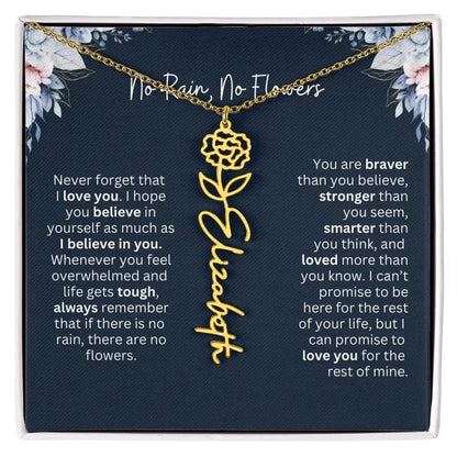No Rain - No Flowers | Birth Necklace | Name Necklace | Special Gift from Dad to Daughter
