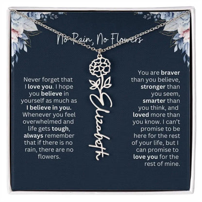 No Rain - No Flowers | Birth Necklace | Name Necklace | Special Gift from Dad to Daughter