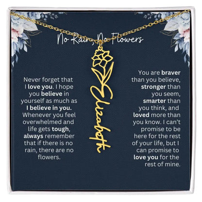 No Rain - No Flowers | Birth Necklace | Name Necklace | Special Gift from Dad to Daughter
