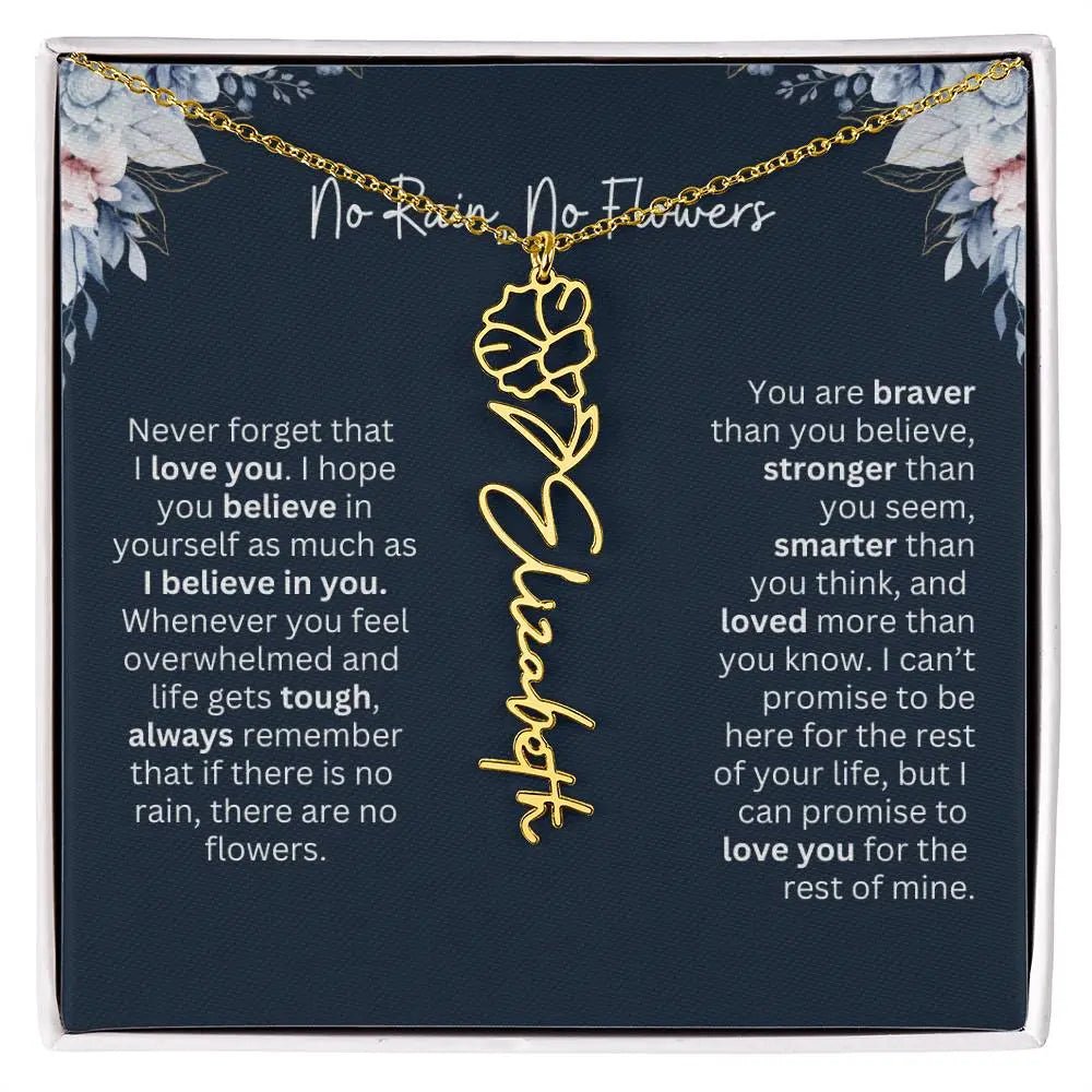 No Rain - No Flowers | Birth Necklace | Name Necklace | Special Gift from Dad to Daughter