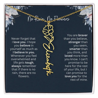 No Rain - No Flowers | Birth Necklace | Name Necklace | Special Gift from Dad to Daughter