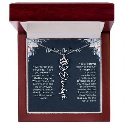No Rain - No Flowers | Birth Necklace | Name Necklace | Special Gift from Dad to Daughter