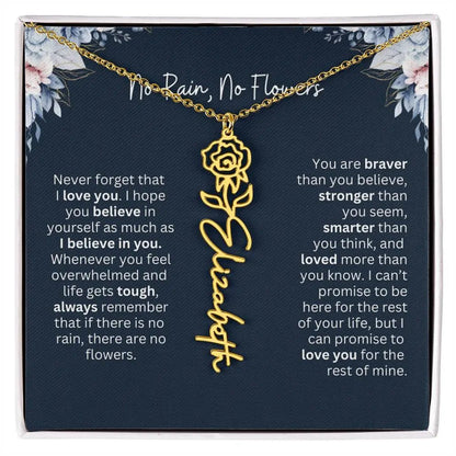 No Rain - No Flowers | Birth Necklace | Name Necklace | Special Gift from Dad to Daughter