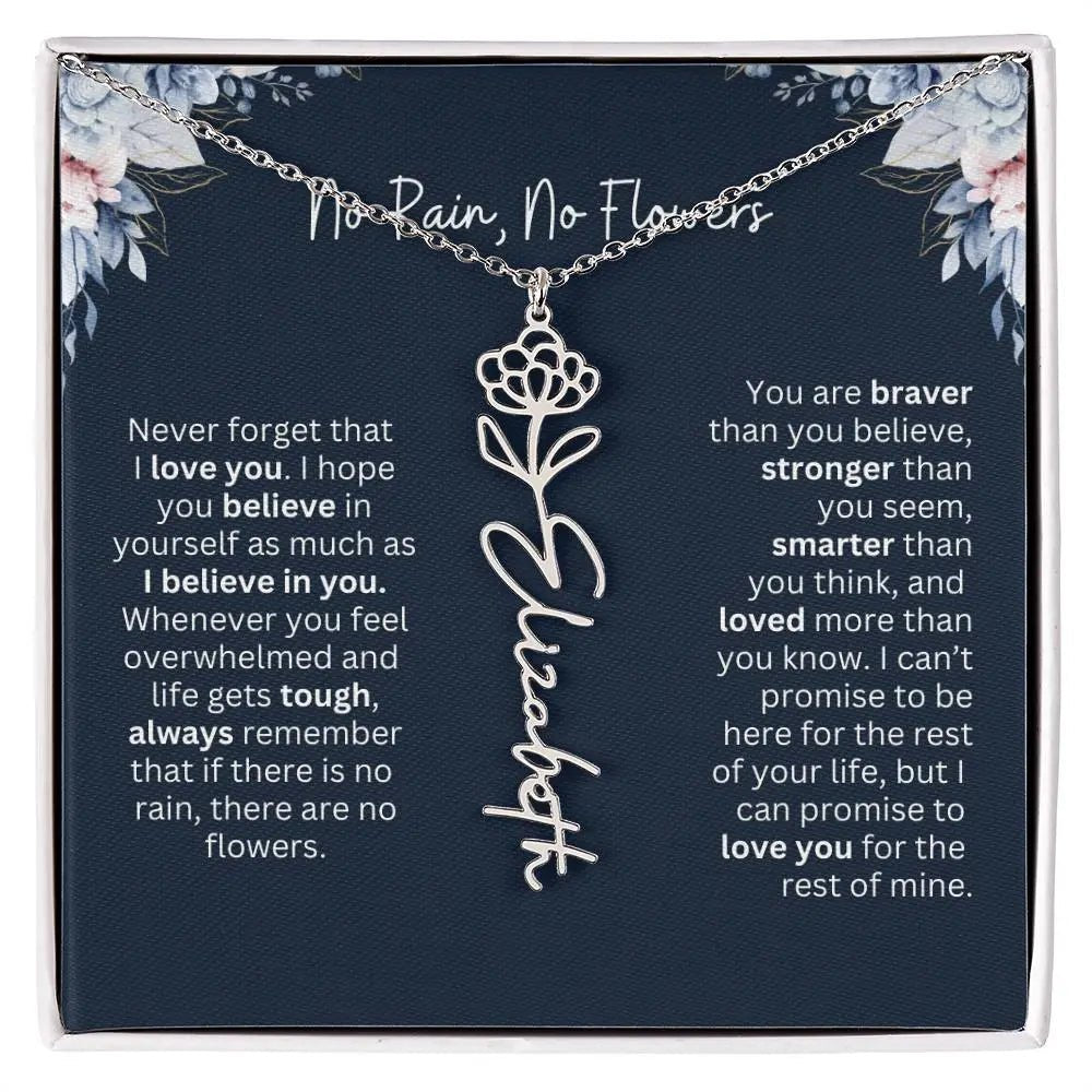 No Rain - No Flowers | Birth Necklace | Name Necklace | Special Gift from Dad to Daughter