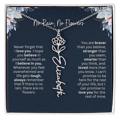 No Rain - No Flowers | Birth Necklace | Name Necklace | Special Gift from Dad to Daughter