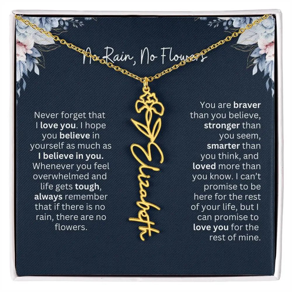 No Rain - No Flowers | Birth Necklace | Name Necklace | Special Gift from Dad to Daughter
