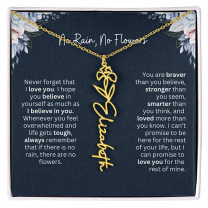 No Rain - No Flowers | Birth Necklace | Name Necklace | Special Gift from Dad to Daughter