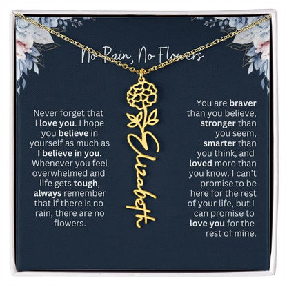 No Rain - No Flowers | Birth Necklace | Name Necklace | Special Gift from Dad to Daughter