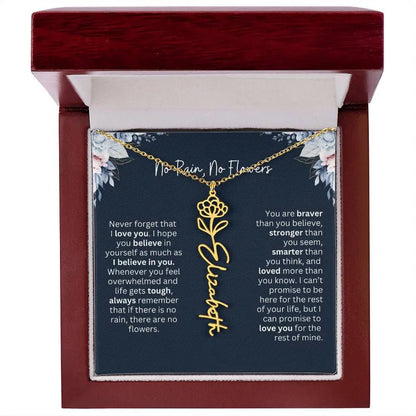 No Rain - No Flowers | Birth Necklace | Name Necklace | Special Gift from Dad to Daughter