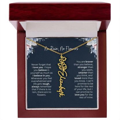 No Rain - No Flowers | Birth Necklace | Name Necklace | Special Gift from Dad to Daughter