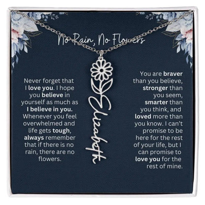 No Rain - No Flowers | Birth Necklace | Name Necklace | Special Gift from Dad to Daughter