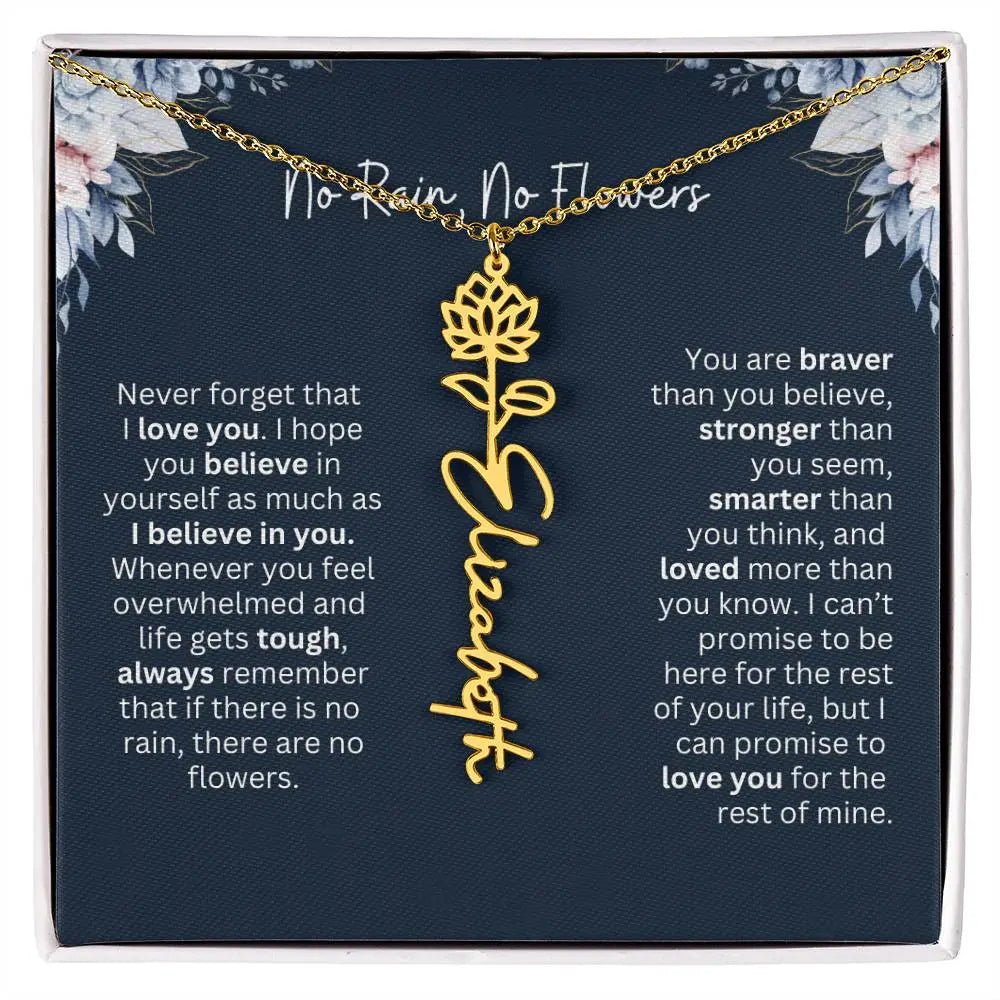 No Rain - No Flowers | Birth Necklace | Name Necklace | Special Gift from Dad to Daughter
