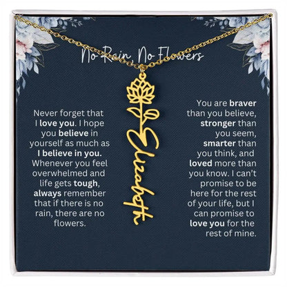 No Rain - No Flowers | Birth Necklace | Name Necklace | Special Gift from Dad to Daughter