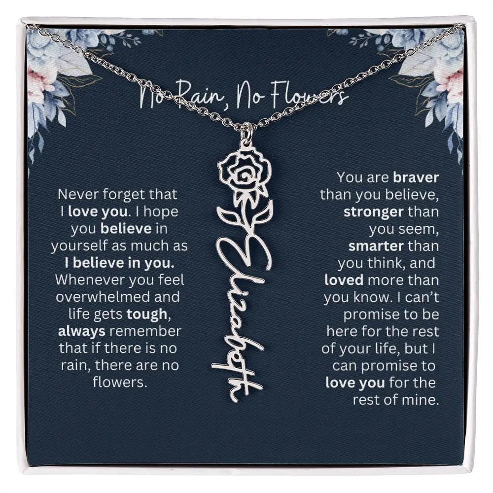 No Rain - No Flowers | Birth Necklace | Name Necklace | Special Gift from Dad to Daughter