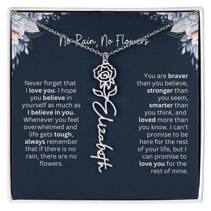 No Rain - No Flowers | Birth Necklace | Name Necklace | Special Gift from Dad to Daughter