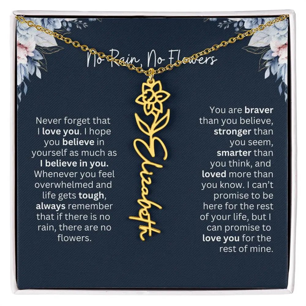 No Rain - No Flowers | Birth Necklace | Name Necklace | Special Gift from Dad to Daughter