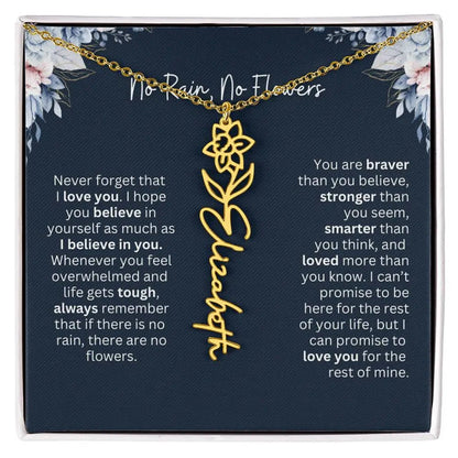 No Rain - No Flowers | Birth Necklace | Name Necklace | Special Gift from Dad to Daughter