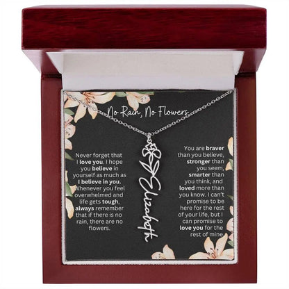 To My Daughter I Birth Flower Necklace With Name I No Rain - No Flowers