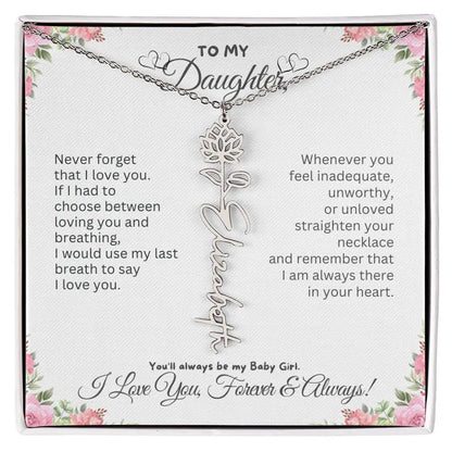 To My Daughter Necklace - Birthday Christmas Gift Birth Flower Jewelry 2025