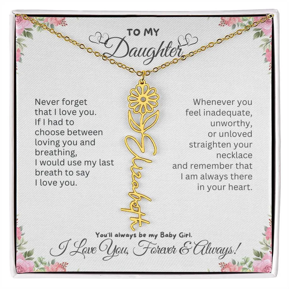 To My Daughter Necklace - Birthday Christmas Gift Birth Flower Jewelry 2025