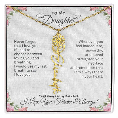 To My Daughter Necklace - Birthday Christmas Gift Birth Flower Jewelry 2025