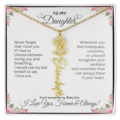 To My Daughter Necklace - Birthday Christmas Gift Birth Flower Jewelry 2025