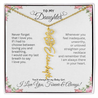 To My Daughter Necklace - Birthday Christmas Gift Birth Flower Jewelry 2025