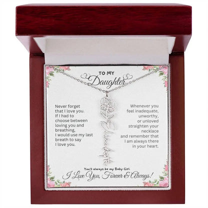 To My Daughter Necklace - Birthday Christmas Gift Birth Flower Jewelry 2025