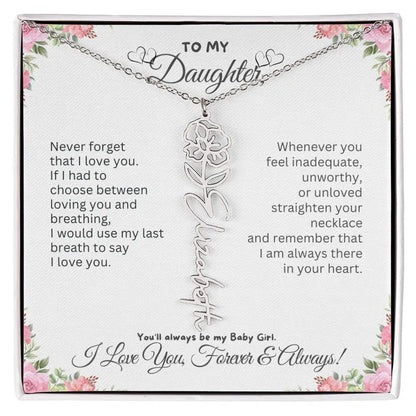 To My Daughter Necklace - Birthday Christmas Gift Birth Flower Jewelry 2025
