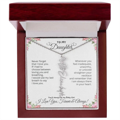 To My Daughter Necklace - Birthday Christmas Gift Birth Flower Jewelry 2025