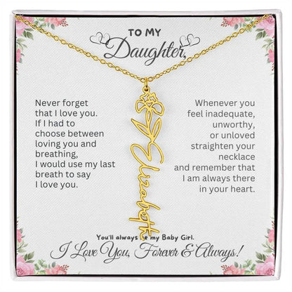 To My Daughter Necklace - Birthday Christmas Gift Birth Flower Jewelry 2025