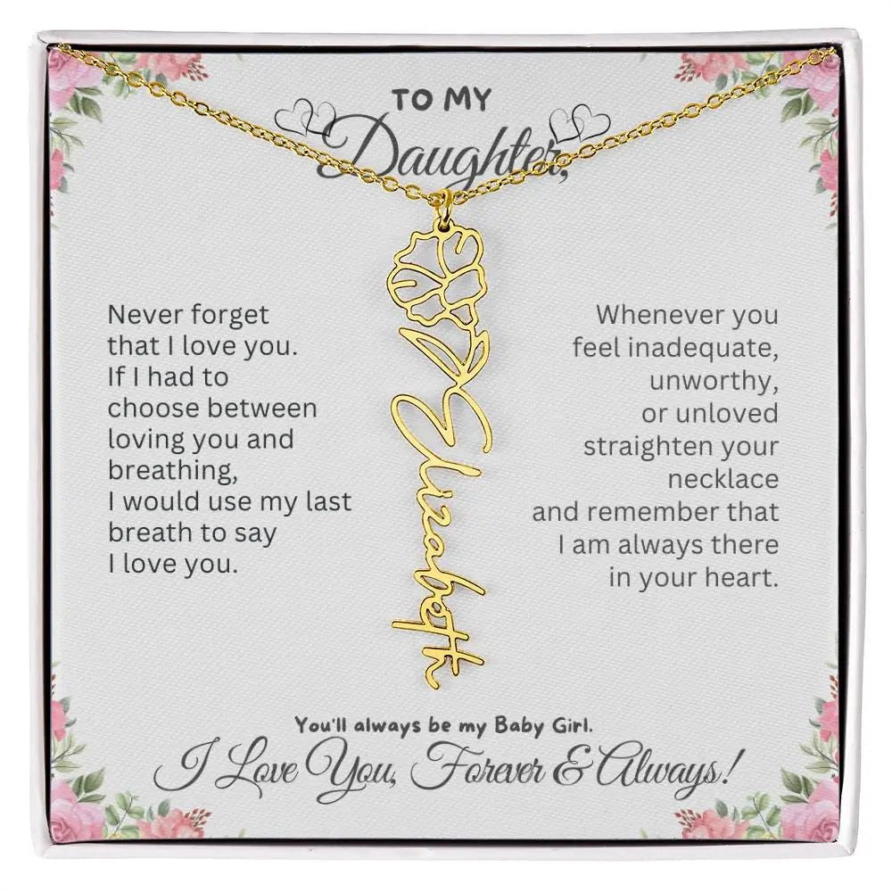 To My Daughter Necklace - Birthday Christmas Gift Birth Flower Jewelry 2025