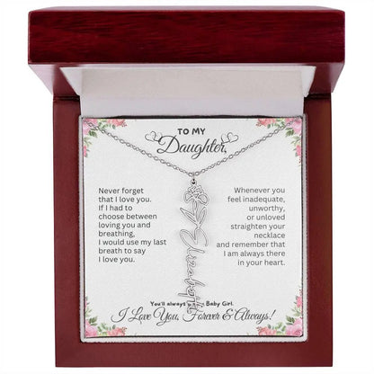 To My Daughter Necklace - Birthday Christmas Gift Birth Flower Jewelry 2025