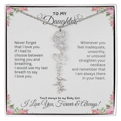 To My Daughter Necklace - Birthday Christmas Gift Birth Flower Jewelry 2025